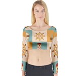 Nautical Elements Collection Long Sleeve Crop Top