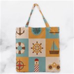 Nautical Elements Collection Grocery Tote Bag