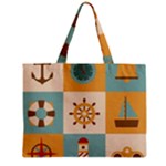 Nautical Elements Collection Zipper Mini Tote Bag