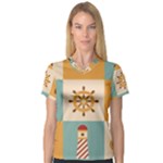 Nautical Elements Collection V-Neck Sport Mesh T-Shirt