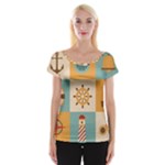 Nautical Elements Collection Cap Sleeve Top