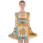 Nautical Elements Collection Long Sleeve Skater Dress