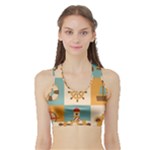Nautical Elements Collection Sports Bra with Border