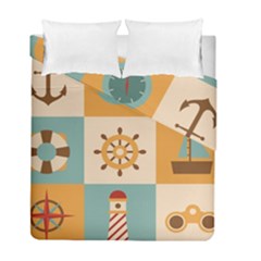 Nautical Elements Collection Duvet Cover Double Side (Full/ Double Size) from ArtsNow.com
