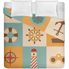 Nautical Elements Collection Duvet Cover Double Side (King Size) from ArtsNow.com