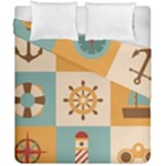 Nautical Elements Collection Duvet Cover Double Side (California King Size)