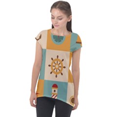 Cap Sleeve High Low Top 
