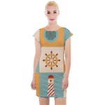 Nautical Elements Collection Cap Sleeve Bodycon Dress