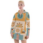 Nautical Elements Collection Women s Long Sleeve Casual Dress