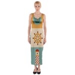 Nautical Elements Collection Fitted Maxi Dress