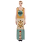 Nautical Elements Collection Thigh Split Maxi Dress