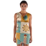 Nautical Elements Collection Wrap Front Bodycon Dress