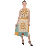 Nautical Elements Collection Midi Tie-Back Chiffon Dress