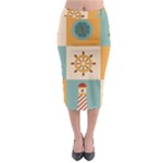 Nautical Elements Collection Midi Pencil Skirt