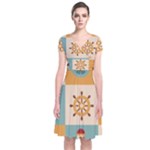 Nautical Elements Collection Short Sleeve Front Wrap Dress
