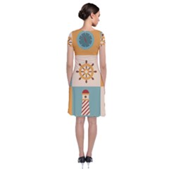 Short Sleeve Front Wrap Dress 