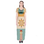 Nautical Elements Collection Short Sleeve Maxi Dress