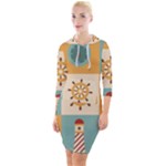 Nautical Elements Collection Quarter Sleeve Hood Bodycon Dress