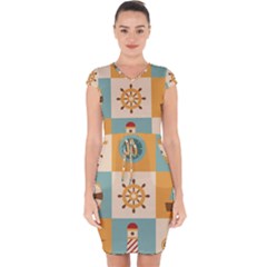 Capsleeve Drawstring Dress  