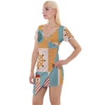 Nautical Elements Collection Short Sleeve Asymmetric Mini Dress