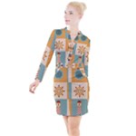 Nautical Elements Collection Button Long Sleeve Dress