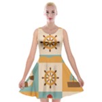 Nautical Elements Collection Velvet Skater Dress