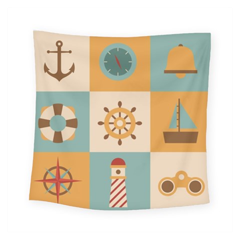 Nautical Elements Collection Square Tapestry (Small) from ArtsNow.com