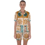Nautical Elements Collection Satin Short Sleeve Pajamas Set