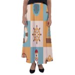 Nautical Elements Collection Flared Maxi Skirt
