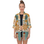 Nautical Elements Collection Open Front Chiffon Kimono