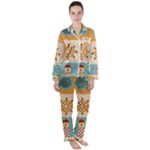 Nautical Elements Collection Women s Long Sleeve Satin Pajamas Set	