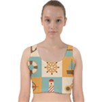 Nautical Elements Collection Velvet Racer Back Crop Top