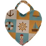 Nautical Elements Collection Giant Heart Shaped Tote