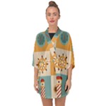 Nautical Elements Collection Half Sleeve Chiffon Kimono