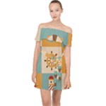 Nautical Elements Collection Off Shoulder Chiffon Dress