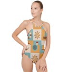 Nautical Elements Collection High Neck One Piece Swimsuit