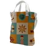Nautical Elements Collection Canvas Messenger Bag