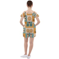 Ruffle Cut Out Chiffon Playsuit 