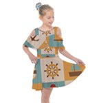 Nautical Elements Collection Kids  Shoulder Cutout Chiffon Dress