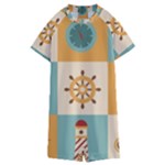 Nautical Elements Collection Kids  Boyleg Half Suit Swimwear