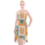 Nautical Elements Collection High-Low Halter Chiffon Dress 