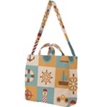 Nautical Elements Collection Square Shoulder Tote Bag
