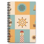 Nautical Elements Collection 5.5  x 8.5  Notebook