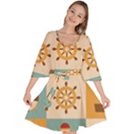 Nautical Elements Collection Velour Kimono Dress