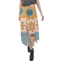 Velour Split Maxi Skirt 