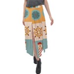 Nautical Elements Collection Velour Split Maxi Skirt
