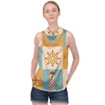 Nautical Elements Collection High Neck Satin Top
