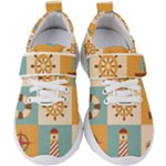 Nautical Elements Collection Kids  Velcro Strap Shoes
