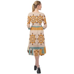 Ruffle End Midi Chiffon Dress 