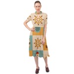 Nautical Elements Collection Keyhole Neckline Chiffon Dress
